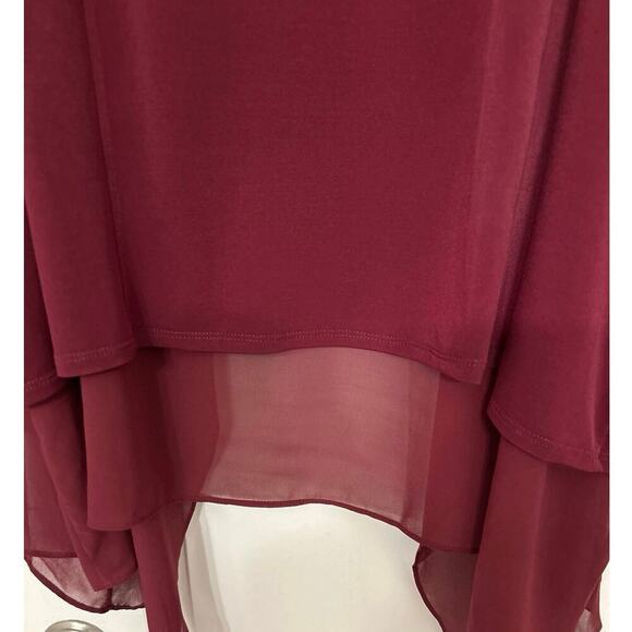 Susan Graver Liquid Knit Open Front Waterfall Cardigan Chiffon Accents Size 5X - Picture 10 of 13